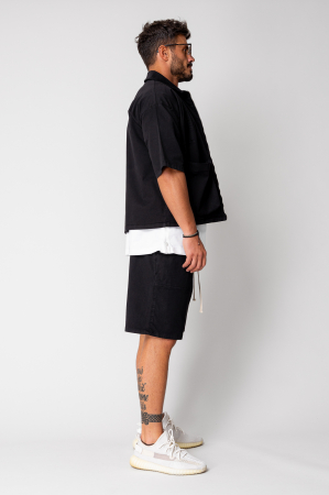 Set Luce Short sleeve jacket with zipper and short pants Black [2]
