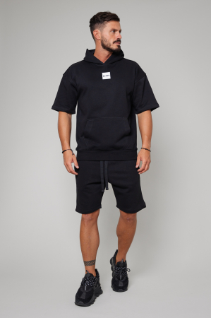 Set Malibu hanorac cu maneca scurta si pantalon scurt Black [0]