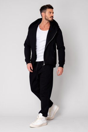 Set Maverik Winter Jacheta cu fermoar si Pantalon lejer Black New [1]