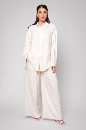 Sale Women - Gabrielle Cream Shirt and Long Pants Set