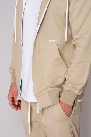 Set Neo hanorac cu fermoar si pantalon Baggy Dusty Grey New [4]