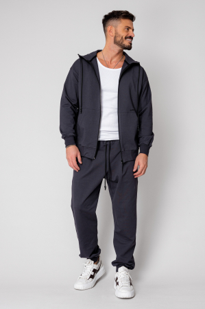 Set Neo hanorac cu fermoar si pantalon Baggy Grey Anthracite New [1]