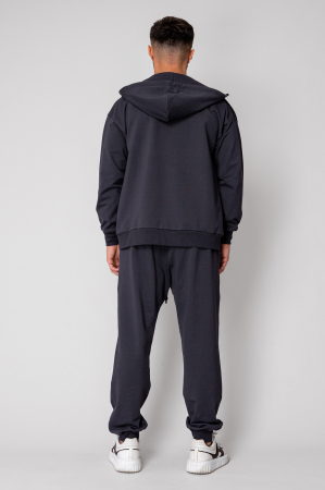 Set Neo hanorac cu fermoar si pantalon Baggy Grey Anthracite New [3]