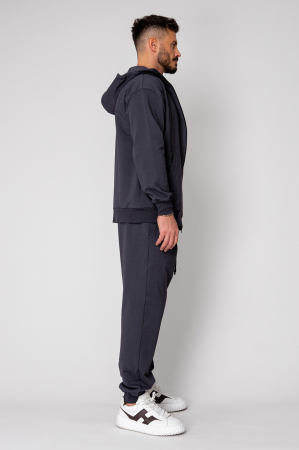 Set Neo hanorac cu fermoar si pantalon Baggy Grey Anthracite New [2]