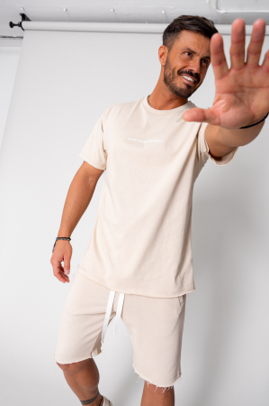 Promotii Barbati - Set Axis tricou si pantalon scurt Light Beige