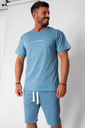 Seturi de Vara - Set Axis tricou si pantalon scurt Storm Blue