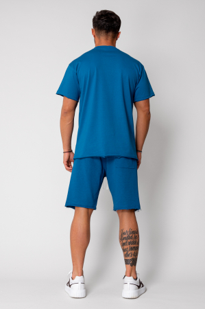 Set Axis tricou si pantalon scurt Peacock Blue [3]