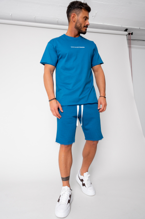 Promotii Barbati - Set Axis tricou si pantalon scurt Peacock Blue