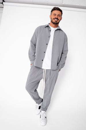 MEN - Set Shirt and long pants with drawstring Premium Grey