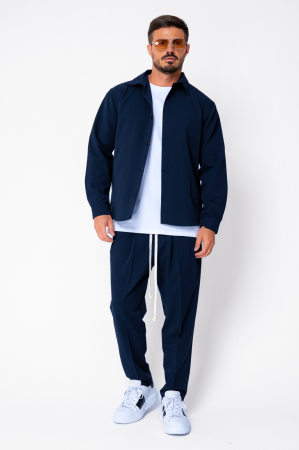 Set Shirt and long pants with drawstring Premium Navy [1]