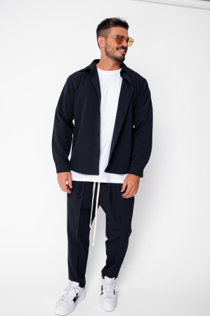 MEN - Set Shirt and long pants with drawstring Premium Navy