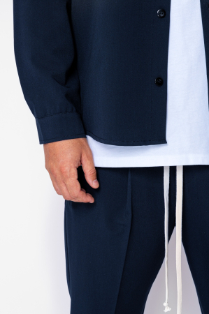 Set Shirt and long pants with drawstring Premium Navy [4]
