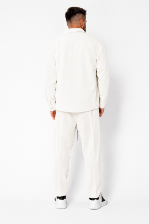 Set Shirt and long pants with drawstring Premium Off White [2]