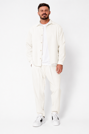 MEN - Set Shirt and long pants with drawstring Premium Off White