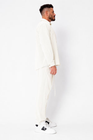 Set Shirt and long pants with drawstring Premium Off White [1]
