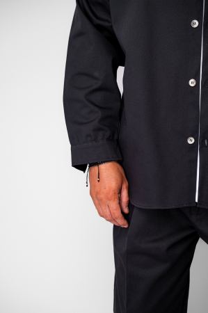 Set Oversized Camasa si pantalon drept din 100% Bumbac - Premium Edition Black [4]