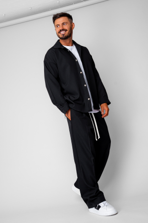 Set Oversized Camasa si pantalon lung Black [4]