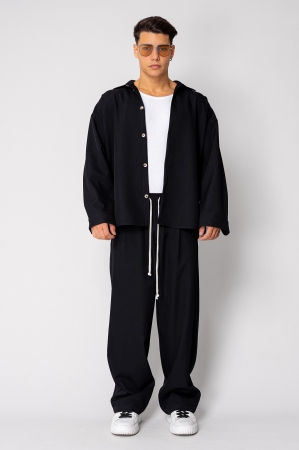 Set Oversized Camasa si pantalon lung Black [1]