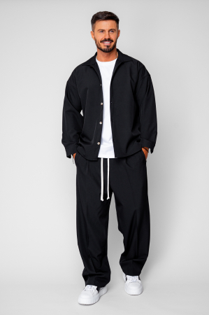 Set Oversized Camasa si pantalon lung Black [1]