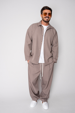 NOUTATI - Set Oversized Camasa si pantalon lung Taupe