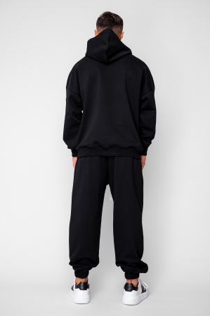 Set Oversized Hanorac si pantalon Baggy din 100% Bumbac - 400gr/mp Premium Edition Black [3]