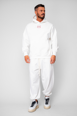 Set Oversized Hanorac si pantalon Baggy din 100% Bumbac - 400gr/mp Premium Edition Off White [1]