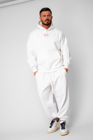 BARBATI - Set Oversized Hanorac si pantalon Baggy din 100% Bumbac - 400gr/mp Premium Edition Off White