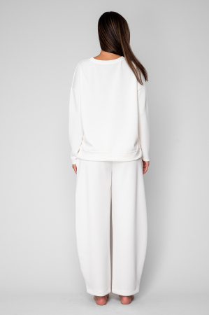 Set Oversized Bluza si Pantalon lung larg Off White [3]