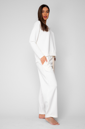 Set Oversized Bluza si Pantalon lung larg Off White [2]