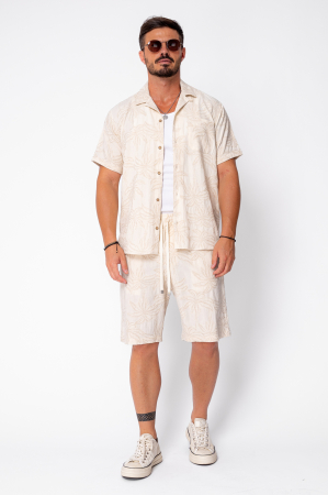Set Palm Shirt and Shorts Knitted Beige [1]