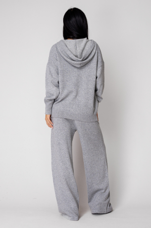 Set Pulover cu gluga si Pantalon lung mix de lana Grey [2]