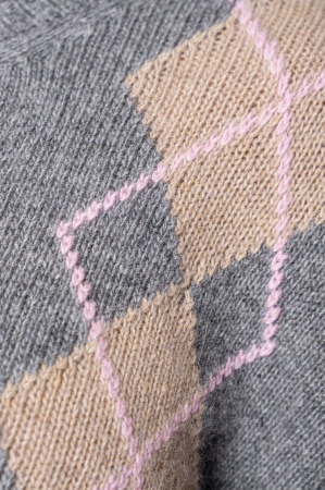 Set Pulover si Pantalon lung mix de lana si casmir Grey/Pink [4]