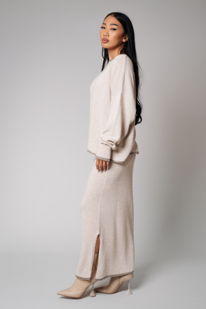 Sylvie Set Sweater and Skirt wool and cashmere Beige [1]