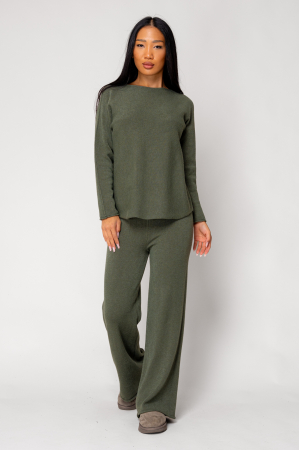 NOUTATI - Set Vellera Pulover si Pantalon lung Olive