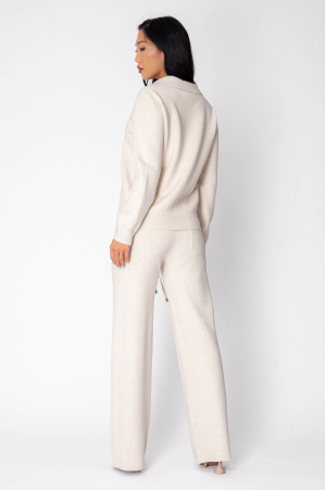 Set Pulover si pantalon lung Cream [1]
