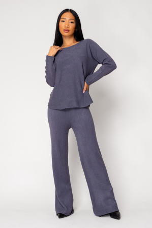 NOUTATI - Set Vellera Pulover si Pantalon lung Grey Anthracite