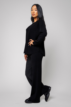 Black Sweater and Long Pants Set [1]