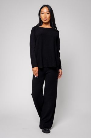 NOUTATI - Set Vellera Pulover si Pantalon lung Black