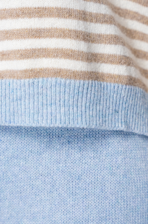 Set Pulover si Pantalon lung mix de lana si casmir Sky Blue/Beige [3]