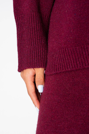 Set Pulover si Pantalon lung mix de lana si casmir Burgundy [2]