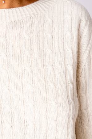 Set Pulover si Pantalon lung mix de lana si casmir Off White [3]