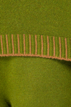 Set Pulover cu guler inalt si Pantalon lung mix de lana si casmir Green [3]