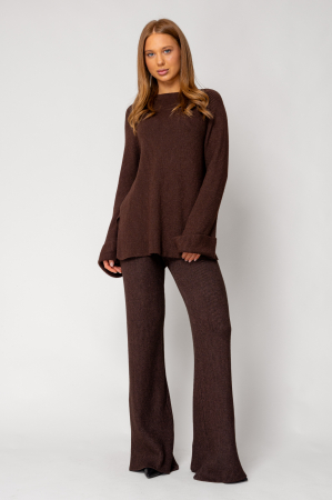 NOUTATI - Set Aria Pulover si pantalon lung Brown