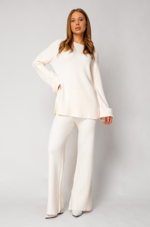 NOUTATI - Set Aria Pulover si pantalon lung Off White