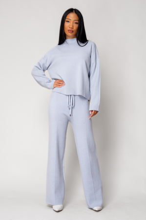 Women - Sky Blue Sweater and Long Pants Set