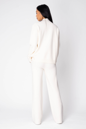 Set Pulover si Pantalon lung tricotat Off White [1]