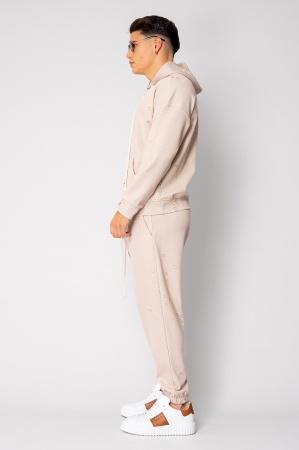 Set Ripped hanorac si pantalon Beige [2]