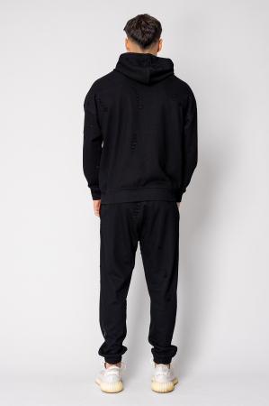 Set Ripped hanorac si pantalon Black [3]