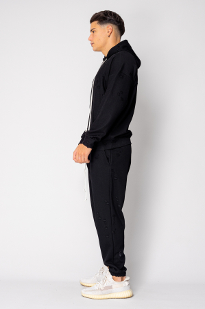 Set Ripped hanorac si pantalon Black [2]