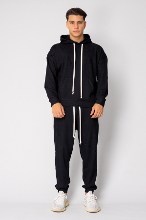Set Ripped hanorac si pantalon Black [1]